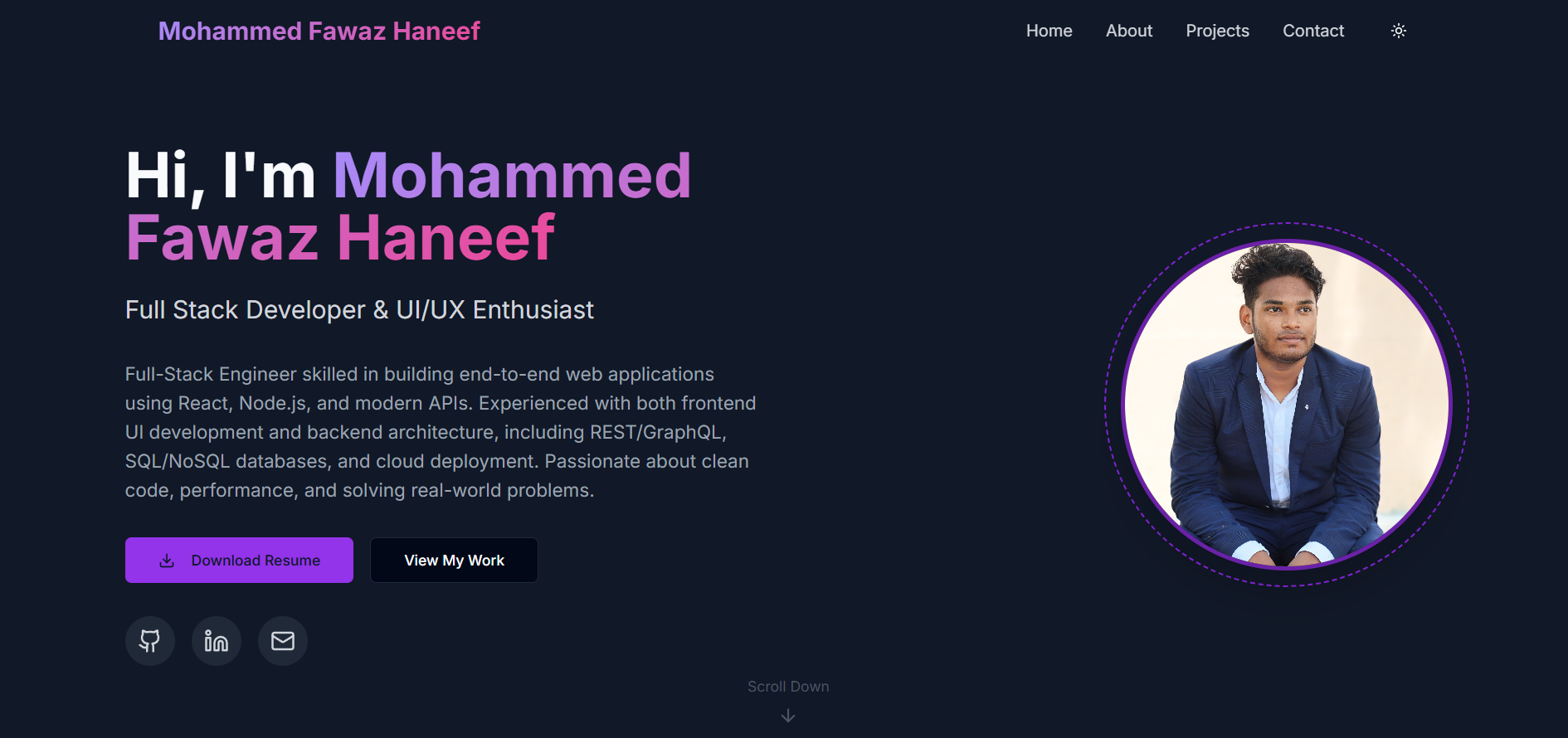 Portfolio Website with Dark Mode & Animations
